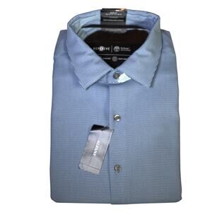 Alfani Men's Slim-Fit Dobby Dress Shirt blue/white 17-17.5 36-37 $65